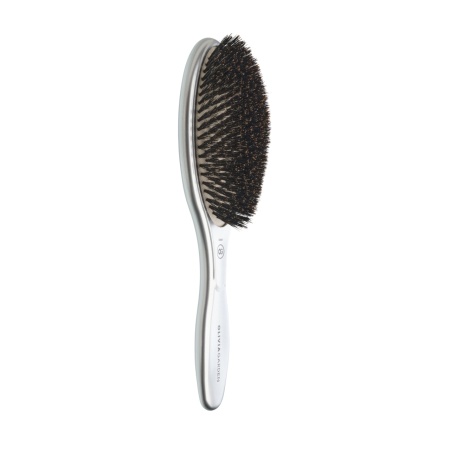 Perie profesională Olivia Garden Expert Care Oval Silver, cu peri naturali de mistreț, pentru strălucire și îngrijire delicată - Img 4