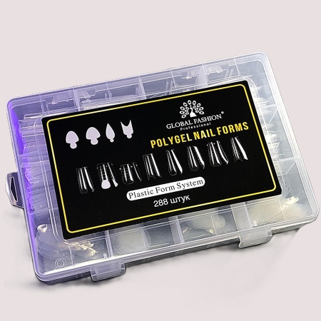 Set pentru extensii, tipsuri reutilizabile + șablon din silicon de 8 tipuri, 288 bucăți