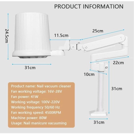 Aspirator Profesional Praf de Unghii, cu Absorbție de Sus D-2 - Img 2