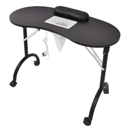 Masa Manichiura Olivia Pliabila cu Roti si Aspirator - 90x40x72.5cm + Cadou 2x Saci Rezerva Aspirator 9001 - Img 3