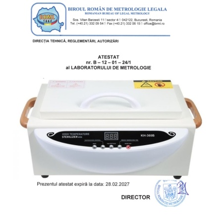 Pupinel Calibrat, Sterilizator Profesional cu Aer Cald 200 C, Afisaj Electronic CH-360B, Acte DSP Incluse - Img 6