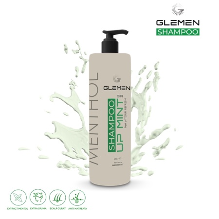 Sampon pentru Par - Glemen - Menthol - 1000 ml - Img 2