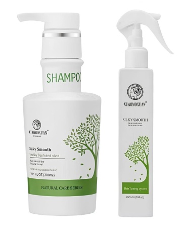 Set Cadou Xiaomoxuan S1T1 - Sampon Arbore de Ceai 300ml + Spray Termoprotector Regenerare si Stralucire