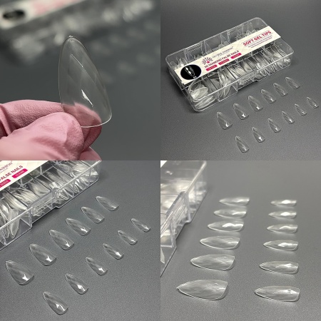 Tipsuri de gel „Diamante 3D”, Migdala, 03, 120 buc, 12 dimensiuni - Img 2