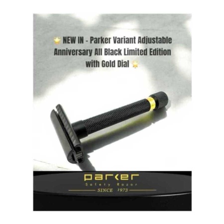 Aparat de ras clasic reglabil Parker Variant VAR-BK-Gold Anniversary Edition - Img 5