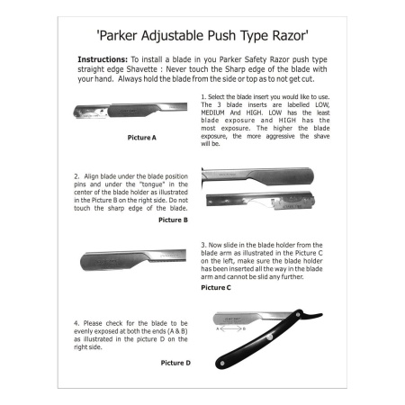 Brici Parker straight razor PTWBA din otel inoxidabil - Img 3