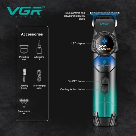 Masina de contur VGR V-946 Clipper 8000 RPM Black cordless - Img 2