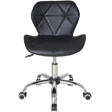 Scaun Frizerie/Coafor Damaris, Reglabil pe Inaltime, Piele Ecologica, Negru - Img 3