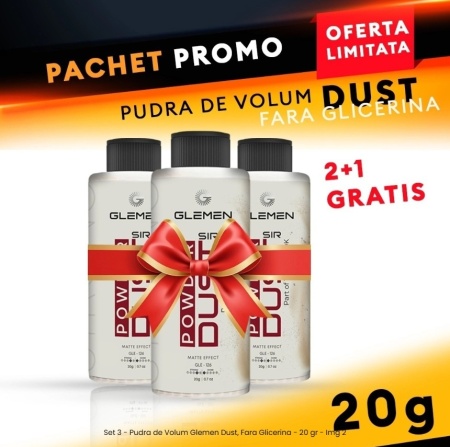 Set 3 - Pudra de Volum Glemen Dust, Fara Glicerina - 20gr - Img 2