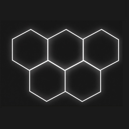 Sistem de iluminat HoneyComb 5 Hexagoane Luminoase LED 184W 2523X1710mm - Img 2