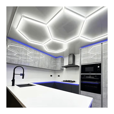 Sistem de iluminat HoneyComb 5 Hexagoane Luminoase LED 192W 2430 X 1660mm - Img 4