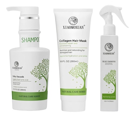 Set Cadou Xiaomoxuan S1M260T1 - Sampon Arbore de Ceai 300ml + Masca Colagen 260ml + Balsam Descurcare - Silky Smooth Spray