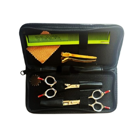 Set Foarfece - ROVRA - Student Series - 5.5 Inch cu Pieptene Verde si Clipsuri - Img 2