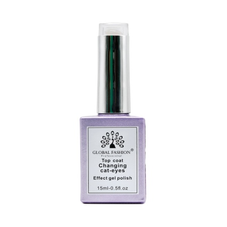 Top Coat Changing Cat eyes, argintiu, 15 ml - TPO Free - Img 2