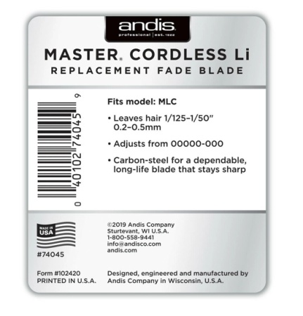 Lama / Cutit Fade pentru masina de tuns Andis Master Cordless - Img 2