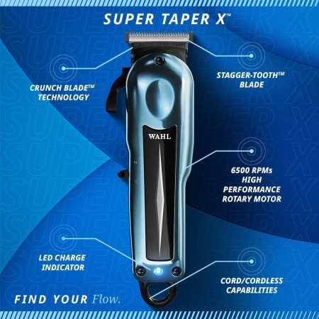 Wahl Super Taper X™ – Mașină de tuns profesională cu motor rotativ și lamă T-Shape, autonomie 100 min - Img 5