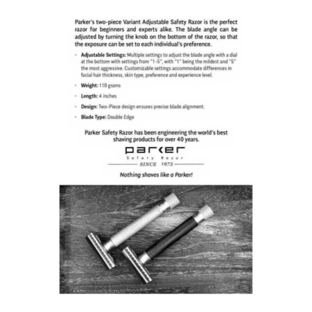 Aparat de Ras Clasic cu piaptan inchis Parker 89R Safety Razor - Img 2
