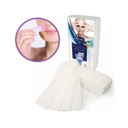 Benzi depilatoare facial Roial Non-Woven 3x12,5cm Alb 200buc/set - Img 2