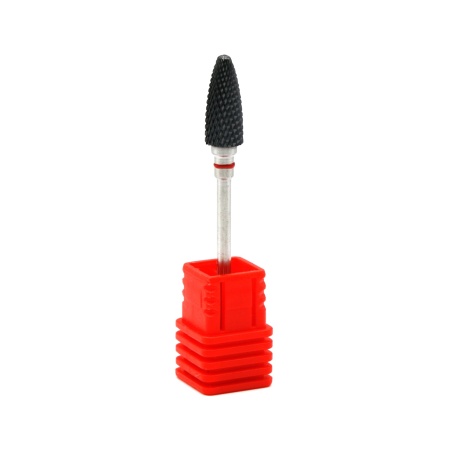 Bit (Cap) Freza Unghii Ceramica Negru, Brau Rosu 6410701