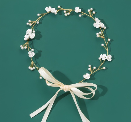 Coronita de Par Flexibil Gold Pearl & Flower - 8833372 - Img 2
