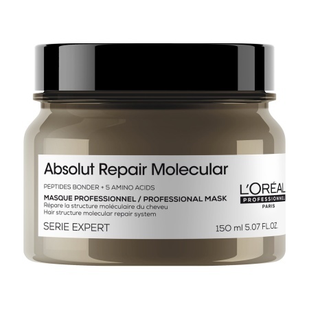 L’Oréal Professionnel Absolut Repair Molecular – Mască concentrată pentru păr deteriorat, cu 5 aminoacizi & peptide, 150ml - Img 1