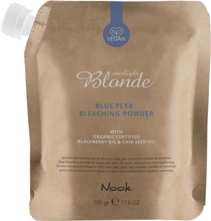 Pudră Decolorantă Organică Albastră Nook Service Color 500g - Decolorare Până La 9 Tonuri