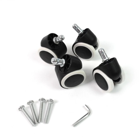 Scaun de Pedichiura cu Spatar pe Role - Pauco, Rotire 360, White - Img 3