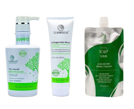 Set Cadou Xiaomoxuan S2M260SCRUB - Sampon + Masca cu Colagen + Scrub Curatare Scalp