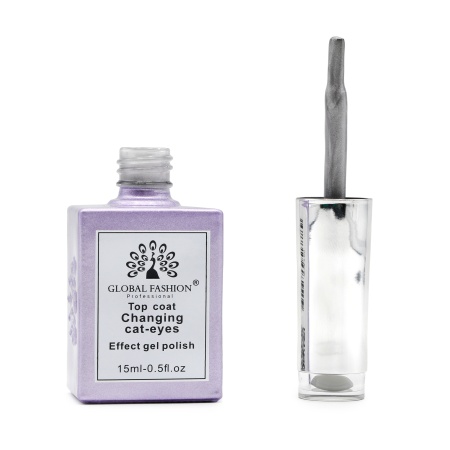 Top Coat Changing Cat eyes, argintiu, 15 ml - TPO Free - Img 4