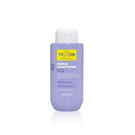 Yellow Silver Purple Conditioner 500ml – Balsam Violet Nutritiv pentru Păr Blond Rece sau Grizonat - Catifelare Instantă și Corectare a Reflexelor Galbene
