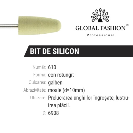 Bit Cap Freza Unghii din Silicon, White(Lustruire Fina), Pauco - 610 - Img 3