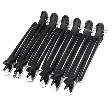 Clipsuri Par din Plastic cu Insertie Metalica – Set 12 Bucati (Negru)