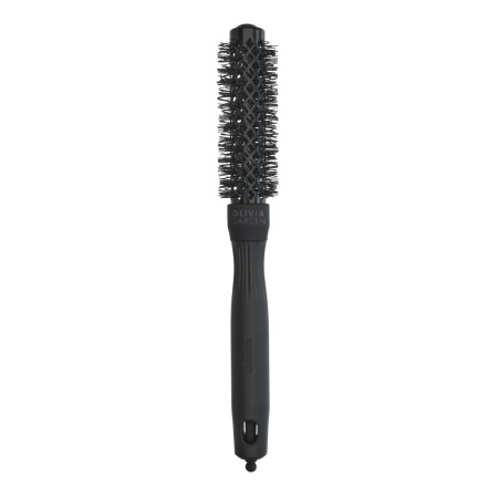 Perie termică rotundă Olivia Garden Expert Blowout Shine 20mm Black Label, bară ceramică cu turmalină, peri ondulați