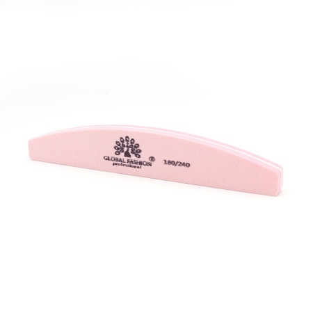 Pila buffer pentru unghii, granulatie 180/240, culoare roz