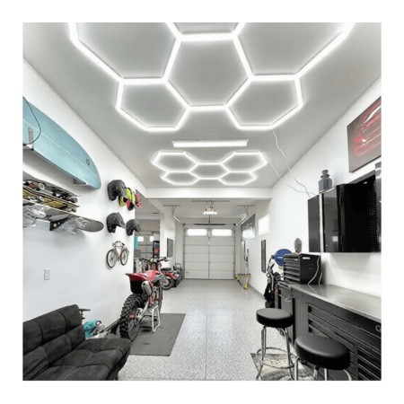 Sistem de iluminat HoneyComb 5 Hexagoane Luminoase LED 192W 2430 X 1660mm - Img 2