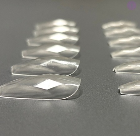 Tipsuri de gel „Diamante 3D”, Pătrat Conic, 05, 120 buc, 12 Dimensiuni - Img 3