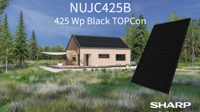 Sharp dezvăluie un panou fotovoltaic complet negru de ultimă generație, cu creștere suplimentară în wați