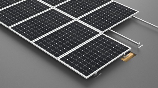 Sistem de prindere in bitum pentru 9 (1x9) panouri în plan vertical