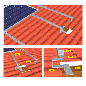 Ceramic tile fixing system for 24 (2x12) panels in vertical plane - Img 4