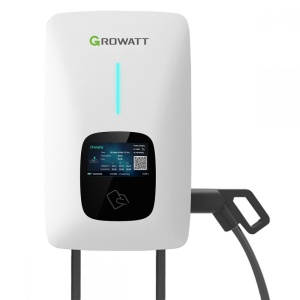 Charging station for electric cars, THOR 11AS-P-V1 (11KW). 3-phase with 5m power cable, Smart EV Charger (WIFI,LCD,RFID,MID*1Card) Plug