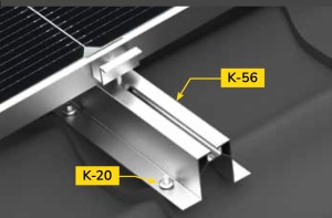 Sistem de prindere cu minirail pentru 7 (1x7) panouri în acoperiș în țiglă metalică - Img 2