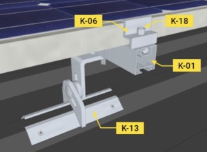Sistem de prindere in tabla trapezoidala pentru 18 (2x9) panouri în plan vertical - Img 3