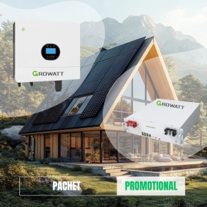 Invertor Growatt OFF-GRID SPF6000 ES PLUS (6KW) 48V Mono + Baterie 5 Kwh Growatt Hope 5.0L-B1 - Img 1
