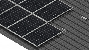 Sistem de prindere cu minirail pentru 7 (1x7) panouri în acoperiș în țiglă metalică - Img 1