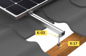 Sistem de prindere in tigla metalica pentru 10 (2x5) panouri in plan vertical - Img 2