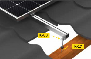 Sistem de prindere in tigla metalica pentru 18 (2x9) panouri in plan vertical - Img 2