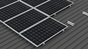 Minirail fastening system for 6 (1x6) trapezoidal sheet panels, Minirail 47cm