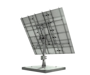 Two-axis solar tracker and support for 15 panels with main pole and ground fixing screws. Coverage 30 m² - Img 1
