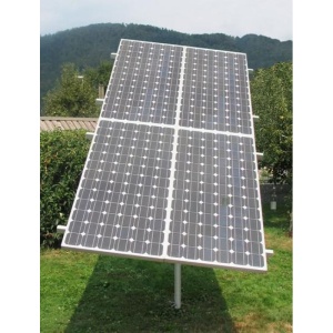 Two-axis solar tracker and 4 panel holder with main pole and ground fixing screws. - Img 2
