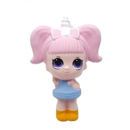 Jucarie Squishy, fetita unicorn, pink